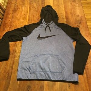 Nike Men's Hoodie Black and Gray Front Pocket